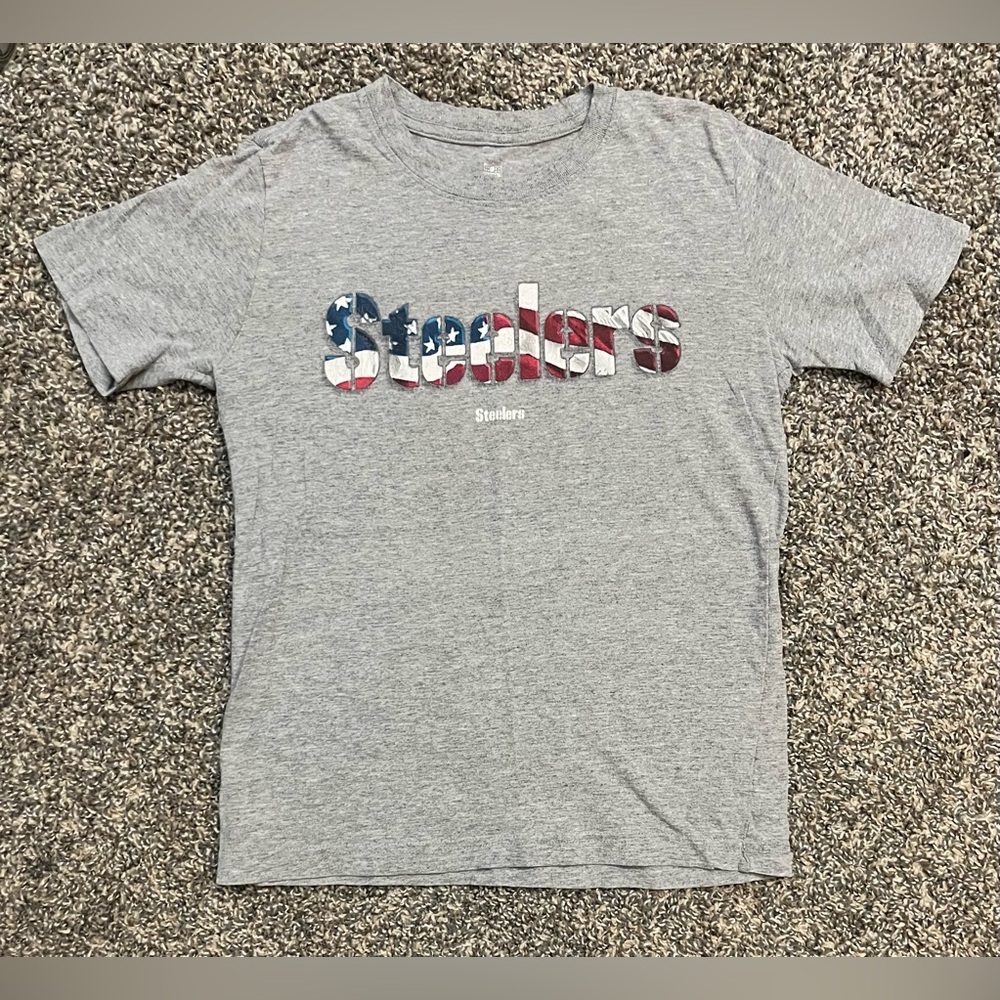 Youth Pittsburgh Steelers Patriotic Tee T-Shirt, Sz M 10-12
